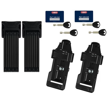 ABUS Bordo Twinset 6000K/120 Hajtogatható Lakat XPlus Zárszerkezettel SH Tartóval Fekete