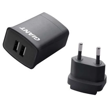 GIANT Fali Töltő Adapter Európai Szabvány 2 db USB Port (2.1A/Port)