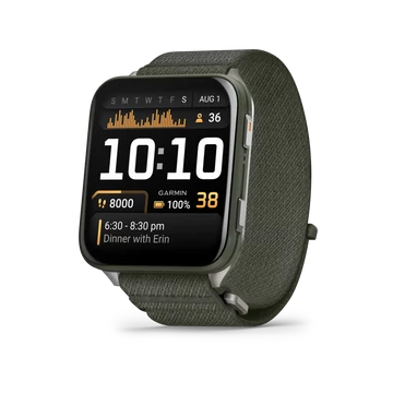 Garmin Venu X1 mohazöld Titanium, mohazöld ComfortFit Nylon szíjjal (ED)