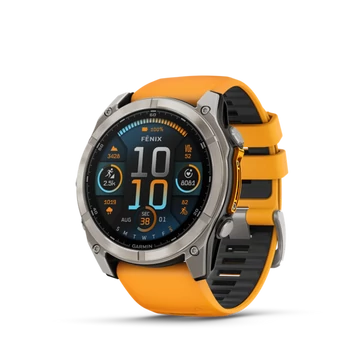 Garmin Fenix 8 51mm AMOLED Sapphire, titanium, narancs/grafit szilikon szíjjal (ED XD)
