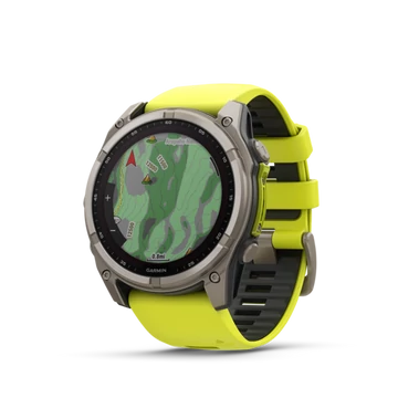 Garmin fenix 8 47mm SOLAR Sapphire, titanium, neonsárga/grafit szilikon szíjjal (ED XD)