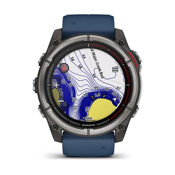 Garmin quatix 8 – 51 mm, AMOLED, Sapphire Titanium, captain blue szilikon szíjjal (ED XD)