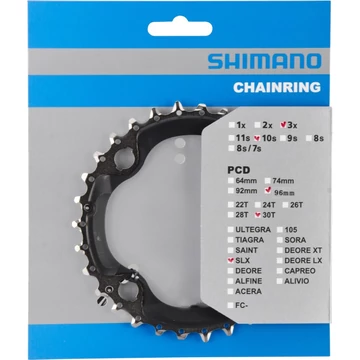 Shimano Lánckerék 30T Slx FCM672 BCD96 4 Csavaros Ezüst