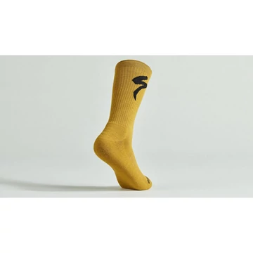 Specialized Merino Midweight Tall Logo Socks Harvest Gold Okker Zokni XL
