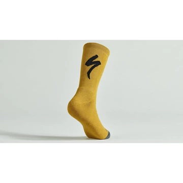 Specialized Merino Deep Winter Tall Logo Socks Harvest Gold Okker Zokni XL