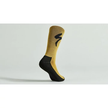 Specialized PrimaLoft® Lightweight Tall Logo Socks Harvest Gold Okker Zokni XL