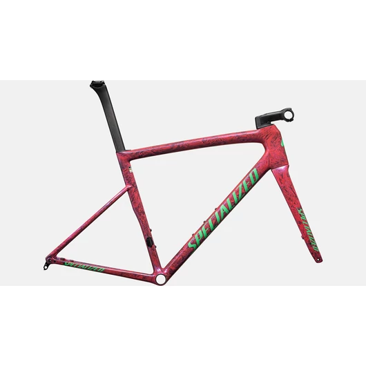 Specialized Tarmac SL8 Frameset Méret: 58 Szín: GLOSS CARBON / METALLIC VIVID PINK STRATA / ELECTRIC GREEN