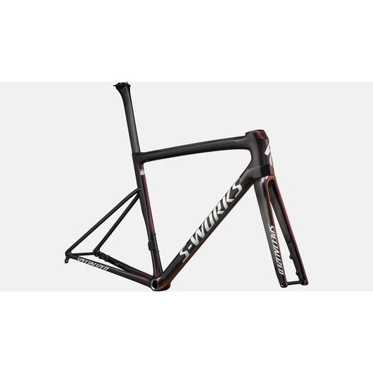 S-Works Tarmac SL8 Frameset Méret: 56 Szín: GLOSS CARBON / VIAVI MAGANTA GOLD / CHAOS RED PEARL / WHITE