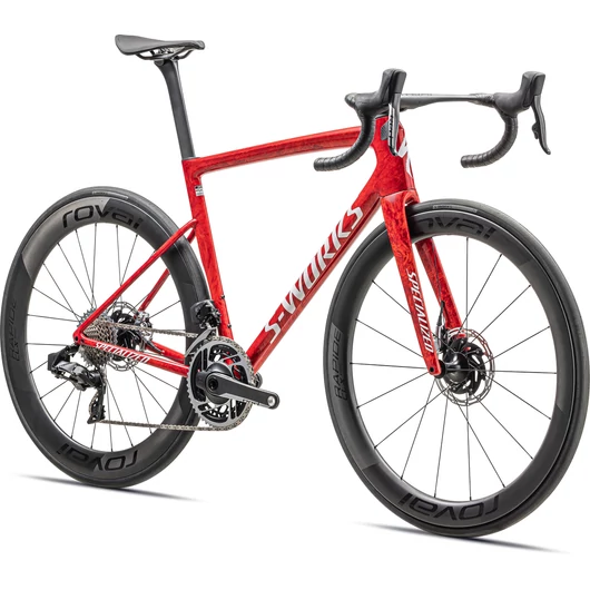 Specialized S-Works TARMAC SL8 ETAP Szín: Glossy Red Sky + Fiery Red Strata / Satin White Méret: 52