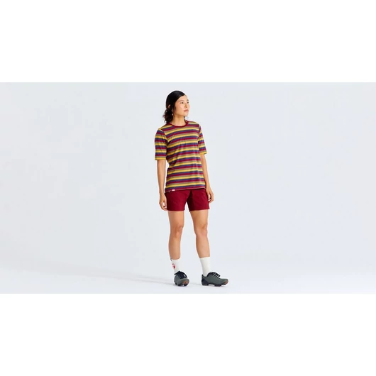 Specialized/Fjällräven Női Pamut Csíkos rövid ujjú póló Szín: Flag Stripe Méret: M