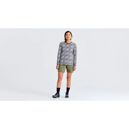 Specialized / Fjällräven COTTON CALISWE LS W - Női Hosszú ujjú Póló  Szín: Fekete - Tojáshéj Méret: XS
