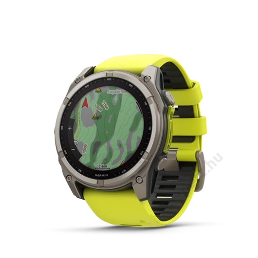 Garmin fenix 8 51mm SOLAR Sapphire, titanium, neonsárga/grafit szilikon szíjjal (ED XD)