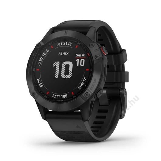 GARMIN Fenix 6 PRO Fekete Fekete Szilikon Szíjjal