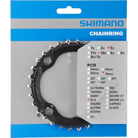 Shimano Lánckerék 30T Slx FCM672 BCD96 4 Csavaros Ezüst