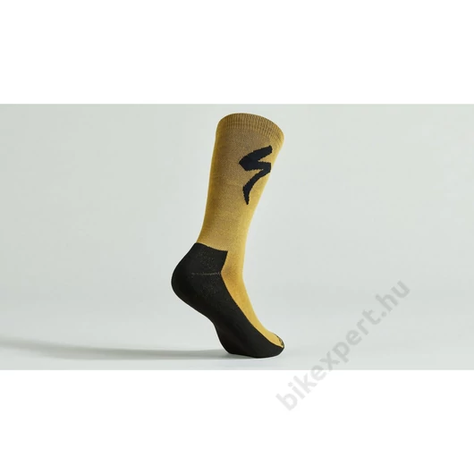 Specialized PrimaLoft® Lightweight Tall Logo Socks Harvest Gold Okker Zokni XL